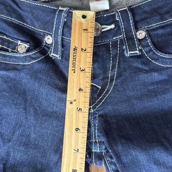 True Religion Stella Women's Size 26 Dark Wash Skinny Stretch Bling Crop EUC - Picture 4 of 9